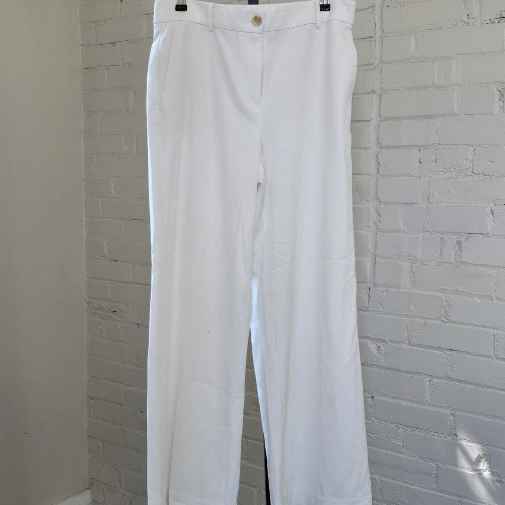 Ann Taylor White Wide Leg Trousers ​┃Tailored High Rise​┃Corporate Core Workwear